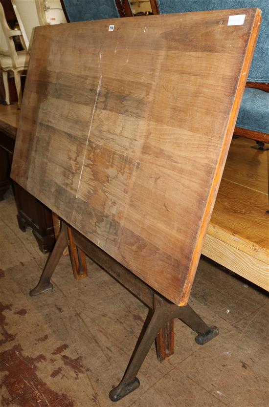 Draughtsmans adjustable pine table